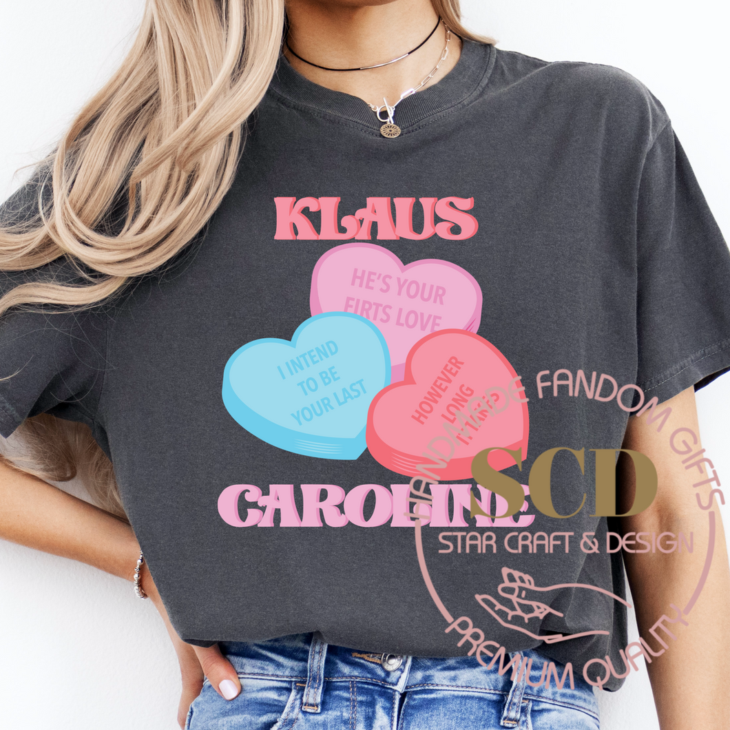 Klaus and Caroline, Valentine's T-shirt, He's Your First Love