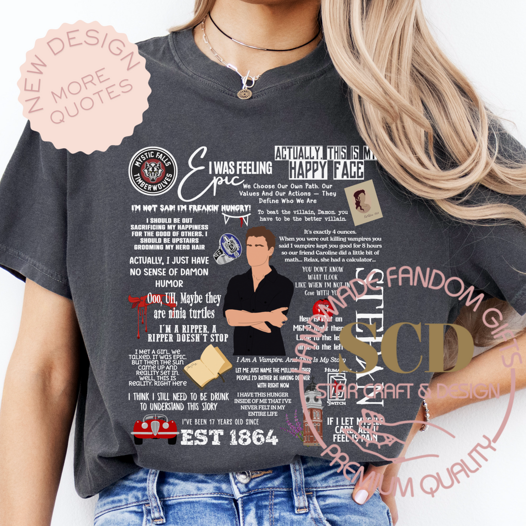 Stefan TVD New T-shirt Design , Stefan Quotes