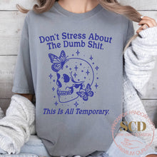 Load image into Gallery viewer, Don’t Stress About The Dumb Shit, This Is All Temporary. T-shirt
