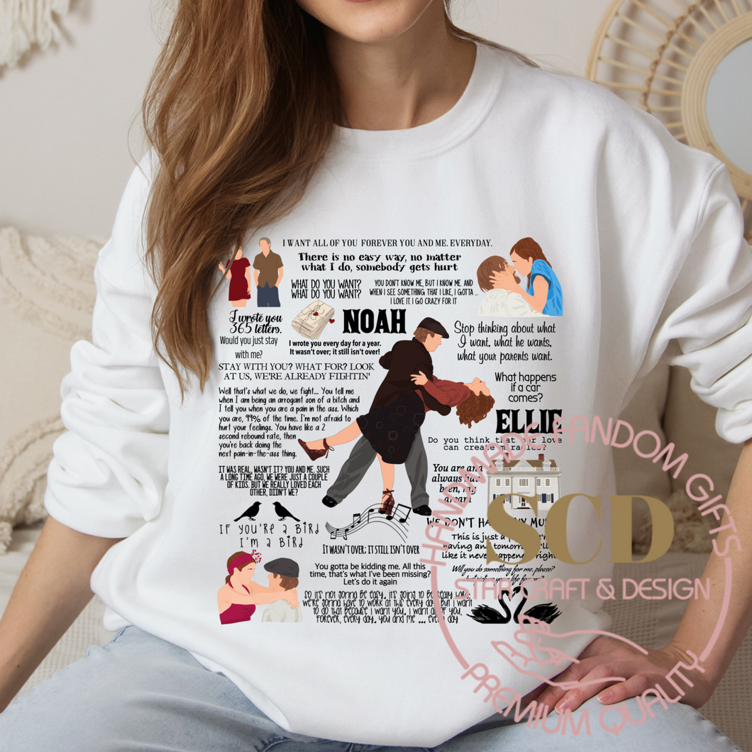 Movie Quotes Sweatshirt, Noah and Ellie Quotes Sweater