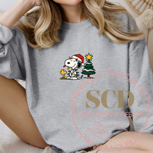 Load image into Gallery viewer, Christmas Festive Dog Sweatshirt, Santa Hats Crewneck Sweater
