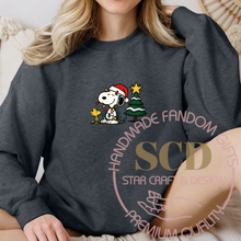 Load image into Gallery viewer, Christmas Festive Dog Sweatshirt, Santa Hats Crewneck Sweater
