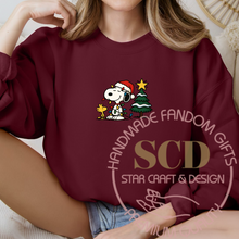 Load image into Gallery viewer, Christmas Festive Dog Sweatshirt, Santa Hats Crewneck Sweater
