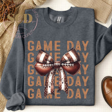 Load image into Gallery viewer, Game Day Sweatshirt ,Football Coquette sweatshirt
