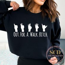 Load image into Gallery viewer, Buffy Vampire Slayer Sweatshirt,Buffy Vampire Slayer Merch, Tv Show, Spike Quote Out For a Walk Bitch Crewneck Sweatshirt
