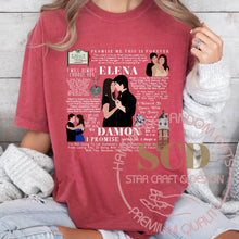 Load image into Gallery viewer, Elena And Damon Quotes TVD T-shirt
