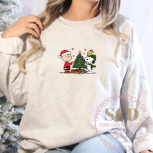 Load image into Gallery viewer, Charlie Brown and Dog Christmas Crewneck Sweatshirt ,Holiday Peanuts Design

