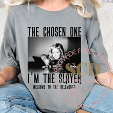 Load image into Gallery viewer, The Chosen One I&#39;m The Slayer T-shirt, Buffy T-shirt, Black and White Tee
