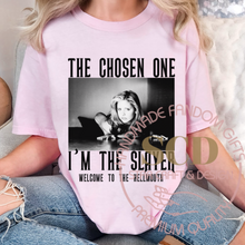 Load image into Gallery viewer, The Chosen One I&#39;m The Slayer T-shirt, Buffy T-shirt, Black and White Tee

