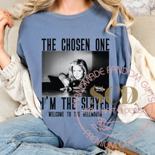 Load image into Gallery viewer, The Chosen One I&#39;m The Slayer T-shirt, Buffy T-shirt, Black and White Tee
