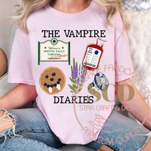 Load image into Gallery viewer, TVD T-shirt, Mystic Falls Tee, Pancake Blood Bag T-shrit
