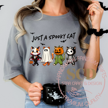 Load image into Gallery viewer, Just A Spooky Cat T-Shirt, Halloween Apparel

