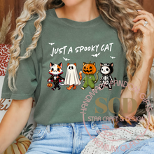 Load image into Gallery viewer, Just A Spooky Cat T-Shirt, Halloween Apparel
