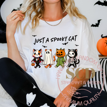 Load image into Gallery viewer, Just A Spooky Cat T-Shirt, Halloween Apparel
