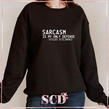 Load image into Gallery viewer, Sarcasm is my only defense Stiles Stilinski Teen Wolf Sweatshirt
